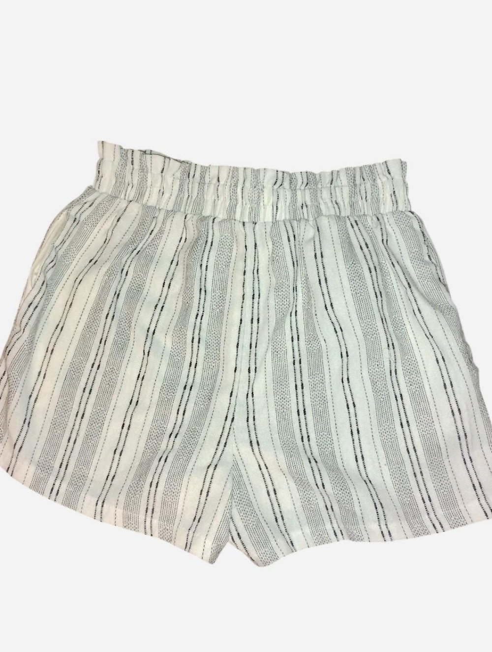 Sienna Sky High Waisted Striped Shorts with Tie Belt & Buttons, S - Picture 6 of 6